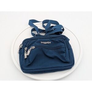 Baggallini Blue Nylon Crossbody Travel Bag Multi Pocket